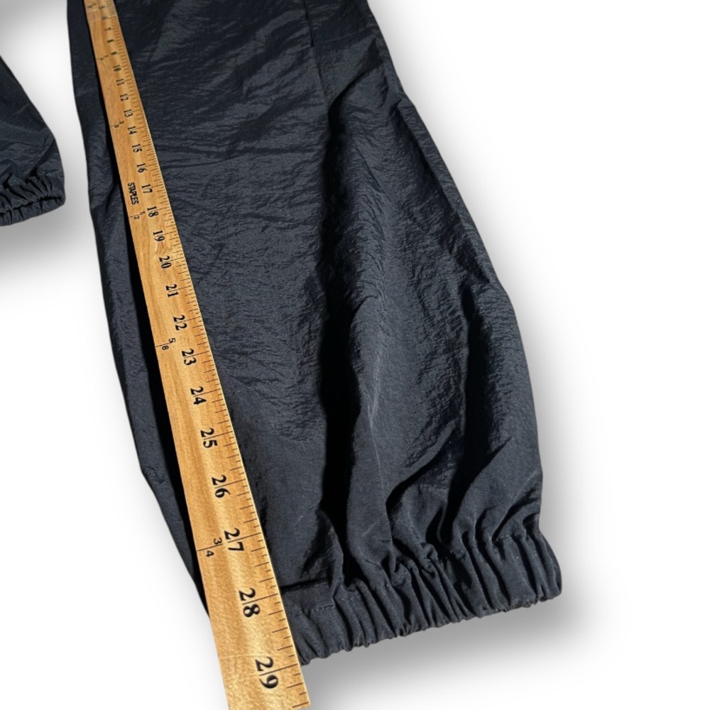 HAPPILY GREY Black Nylon Windbreaker High Rise Cargo Jogger Pants XL - Picture 9 of 10